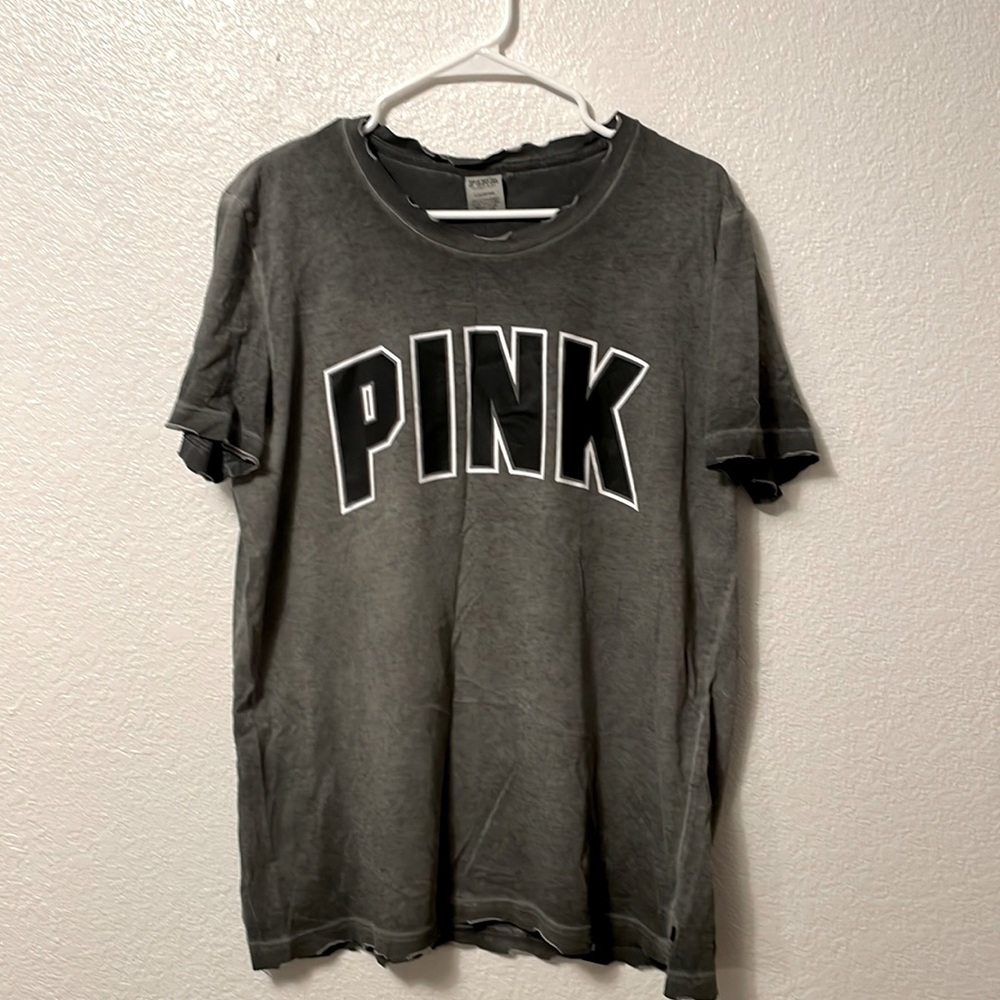 Pink distressed Lg tee